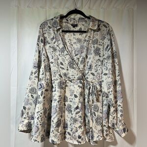 Torrid Floral Wrap Blouse